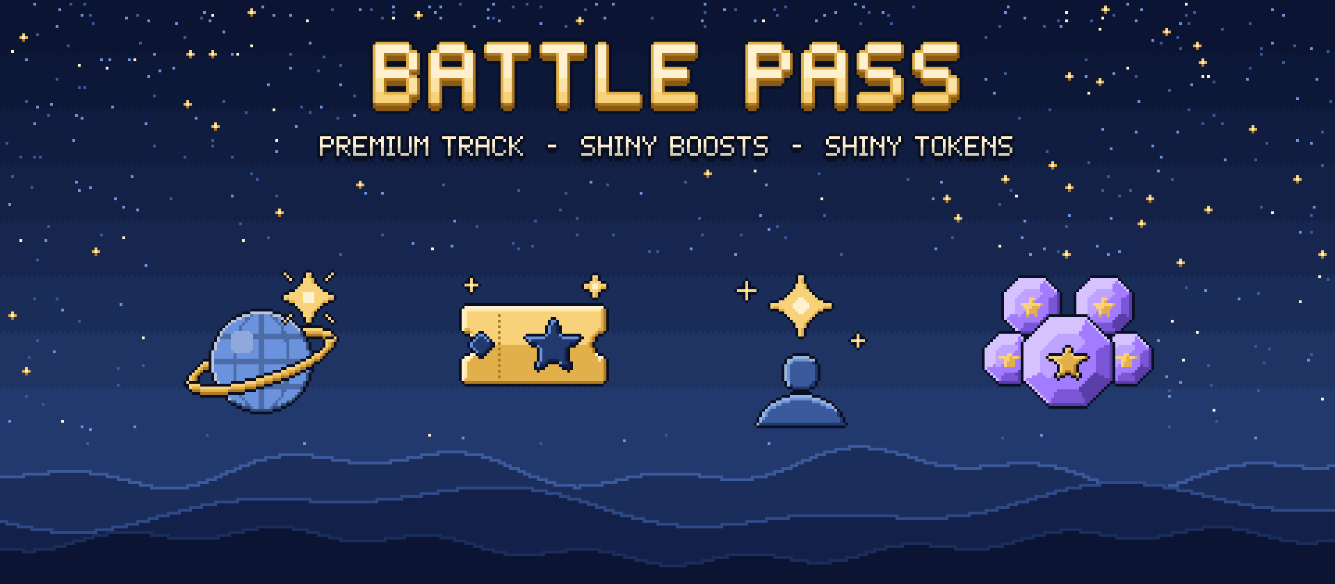 Battle Pass premium track, shiny boosts and shiny tokens